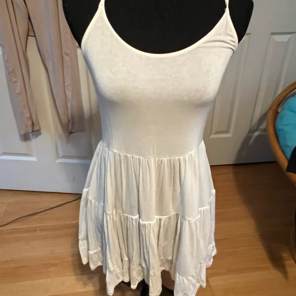 Cute white spaghetti strap summer dress